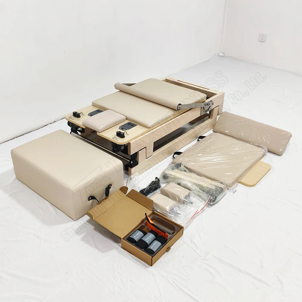 Machine multi usage en bois, pliable. Pilate  ///   Multi-purpose wooden machine, foldable.  Pilates
