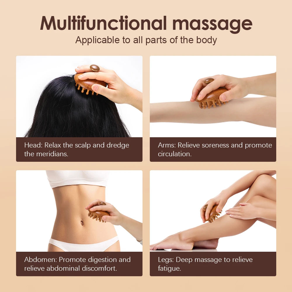 Outil de massage multi-fonction en bois.   ///   Multi-Functional Wood Massager
