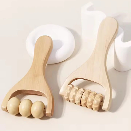 Rouleau de massage en bois pour tout le corps.   ///   Body wooden rolling massager