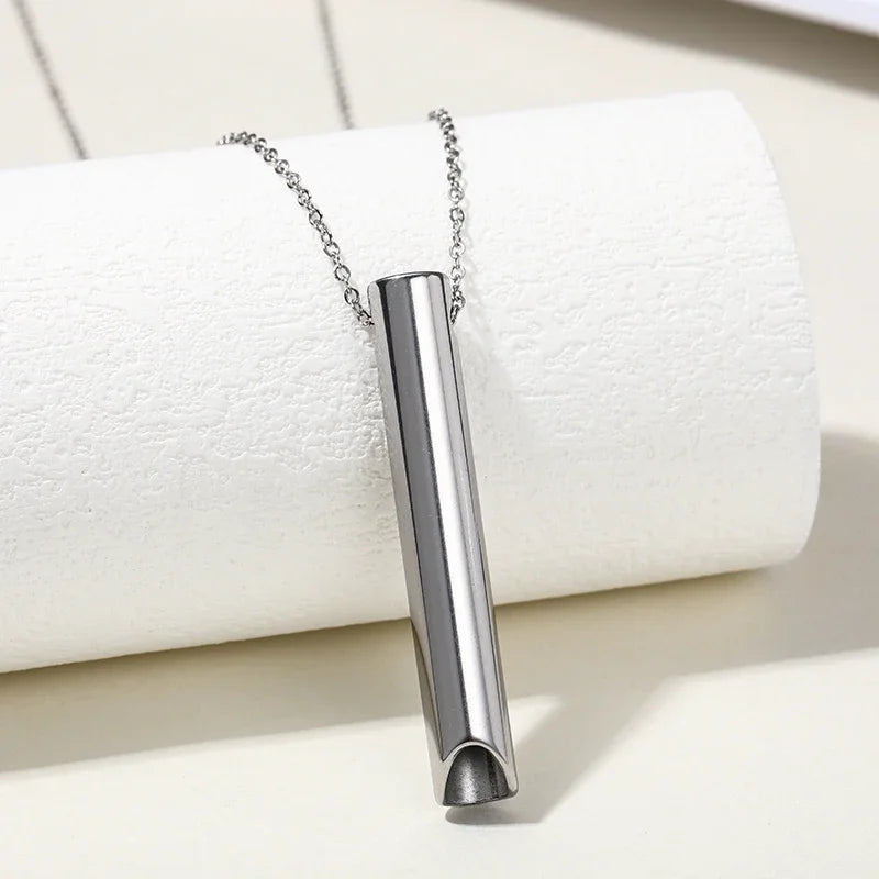 Collier de Respiration Naturelle pour le Stress, Anxiété. (Acier inoxydable)   ///    Stress Anxiety Necklace Breathing Tool Natural (Stainless steel)