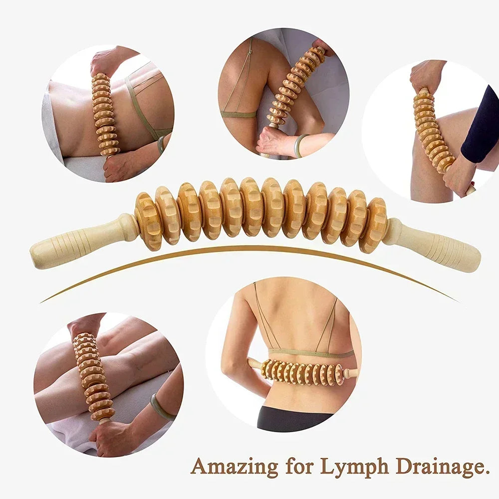 Outils de massage en bois manuel type rouleaux.   ///   Wooden Massage Tools