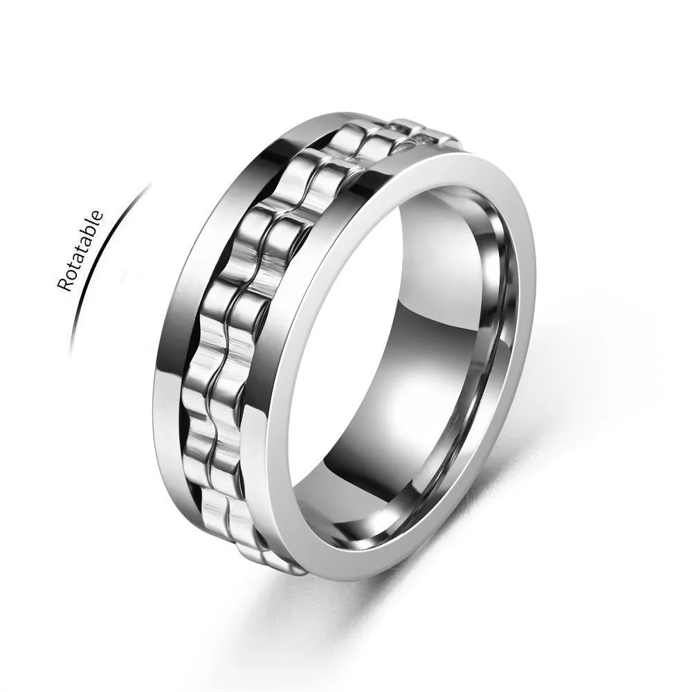 Anneau anti stress en acier inoxydable.   ///   Anti Stress Stainless Steel Spinning Ring