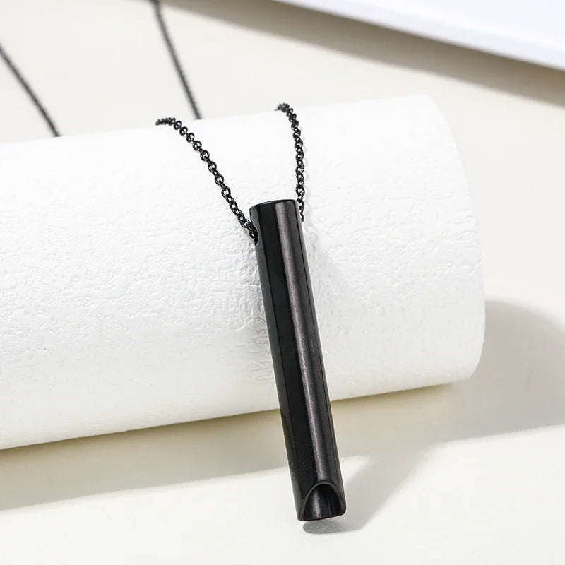 Collier de Respiration Naturelle pour le Stress, Anxiété. (Acier inoxydable)   ///    Stress Anxiety Necklace Breathing Tool Natural (Stainless steel)