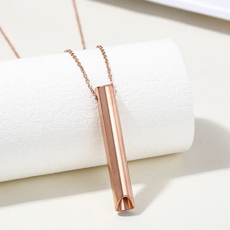 Collier de Respiration Naturelle pour le Stress, Anxiété. (Acier inoxydable)   ///    Stress Anxiety Necklace Breathing Tool Natural (Stainless steel)