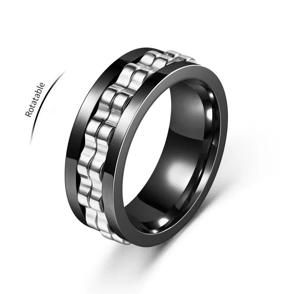Anneau anti stress en acier inoxydable.   ///   Anti Stress Stainless Steel Spinning Ring