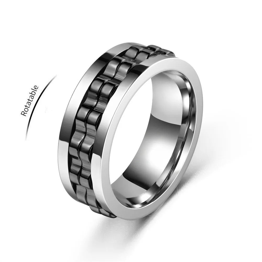 Anneau anti stress en acier inoxydable.   ///   Anti Stress Stainless Steel Spinning Ring