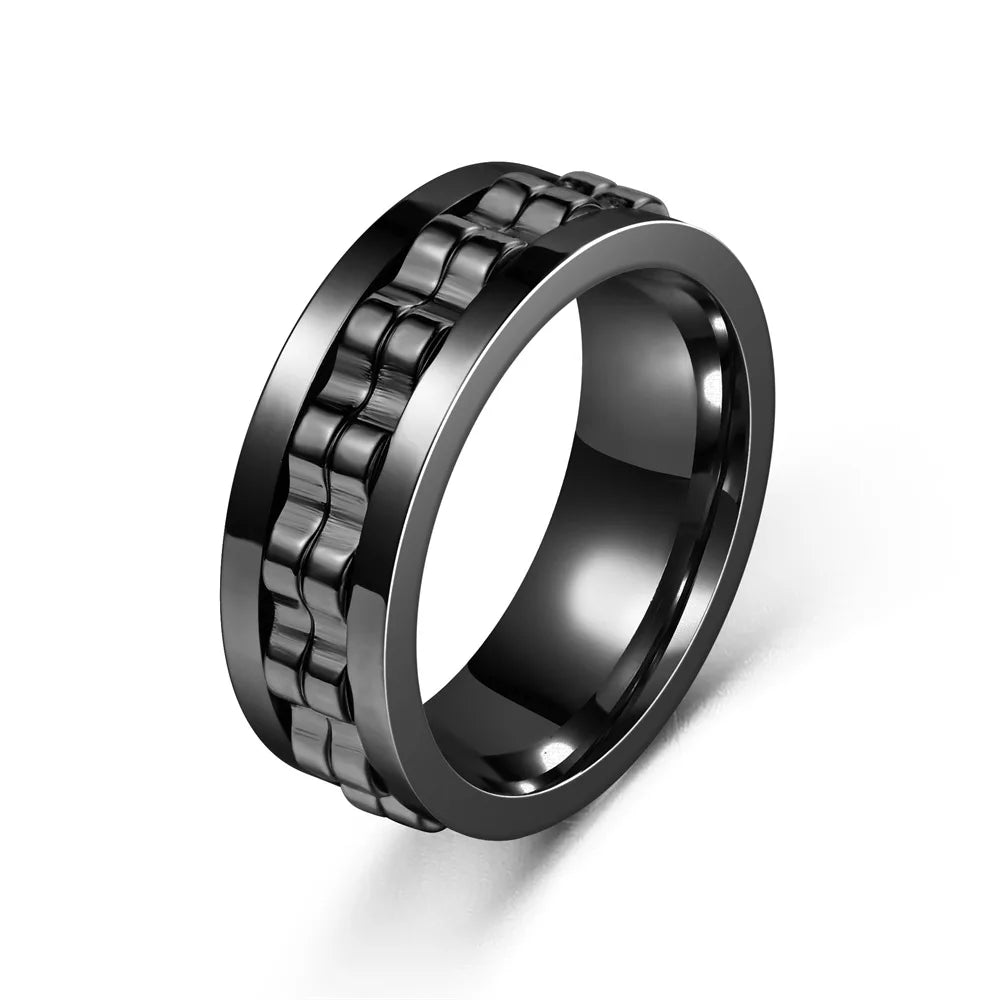 Anneau anti stress en acier inoxydable.   ///   Anti Stress Stainless Steel Spinning Ring
