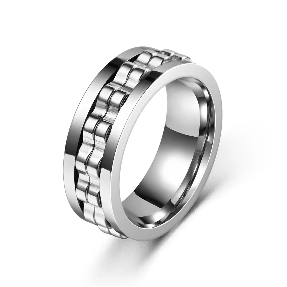 Anneau anti stress en acier inoxydable.   ///   Anti Stress Stainless Steel Spinning Ring